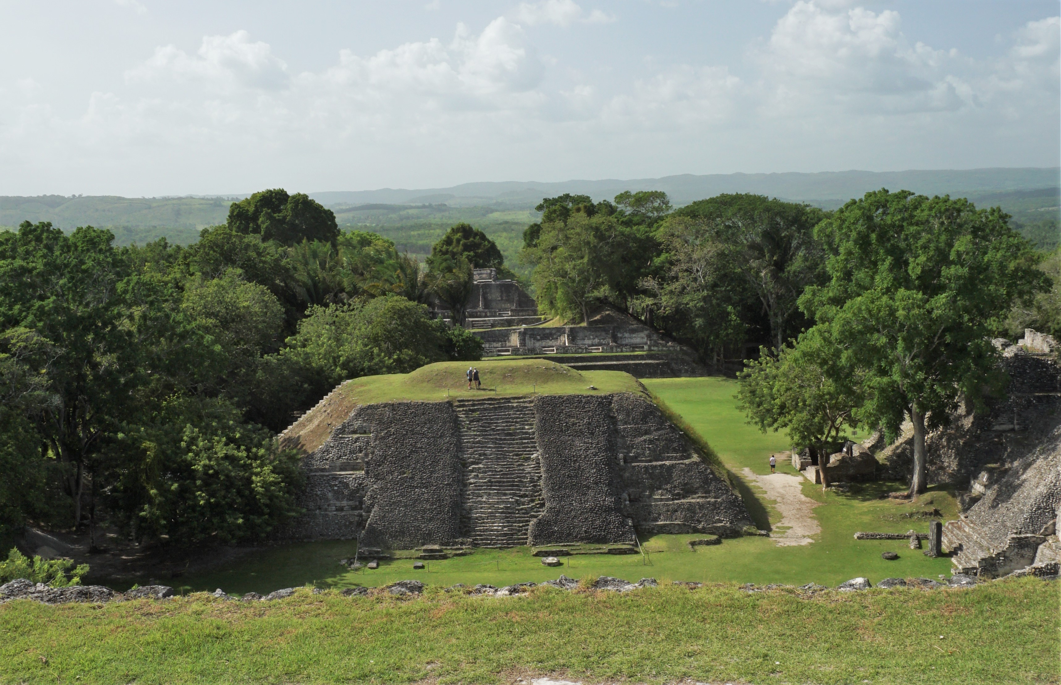 View of Xunantunich Mayan Ruins in Belize from Castillo
